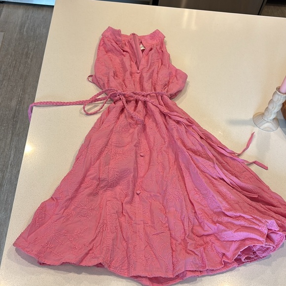 NWT Eliza J Pink Embroidered A-Line Mini Dress Size 4 - Picture 4 of 5